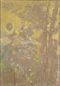 Puut keltaisella pohjalla, 1901 tekijältä Odilon Redon