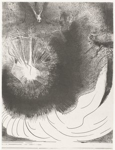 Uit de hemel viel een grote ster ja suuri tähti putosi taivaalta palaen kuin soihtu (otsikko esineessä) Apocalypse of Saint John (sarjan nimi) Openbaring van Johannes (sarjan nimi) tekijältä Odilon Redon