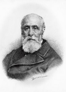 Giovanni Ruffinin (1807-1881), italialaisen runoilijan ja patriootin muotokuva, litografia Odoardo Borranin (1833-1905) piirustuksen mukaan