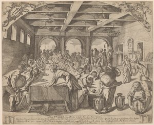 Häät Kaanassa tekijältä Odoardo Fialetti after Jacopo Tintoretto