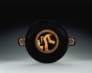 Ullakko punahahmoinen kylix, noin 470 eaa tekijältä Oedipus Painter