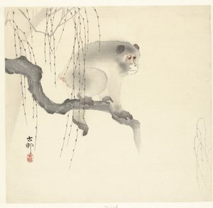 Apina puun oksalla tekijältä Ohara Koson