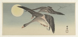 Hanhet täysikuussa tekijältä Ohara Koson