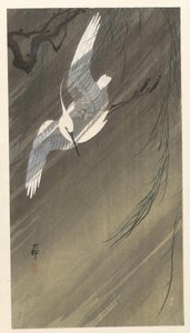 Egret myrskyssä tekijältä Ohara Koson