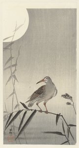 Musta ratsastaja bambuoksalla tekijältä Ohara Koson
