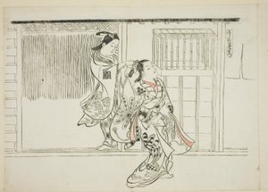 Comb Rashomon (Sashigushi Rashomon), nro. 3 12 vedoksen sarjasta, joka kuvaa näytelmien parodioita. tekijältä Okumura Masanobu