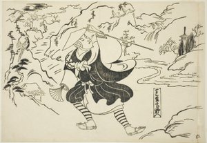 Rensho saapuu Koya-vuorelle (Rensho Koya-iri), sarjasta "Famous Scenes from Japanese Puppet Plays (Yamato irotake)" tekijältä Okumura Masanobu