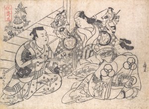 Kohtaus draamasta, 1710-13, 1710-13. tekijältä Okumura Masanobu