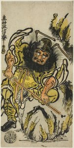 Shoki Demon Queller teroittaa miekkansa tekijältä Okumura Masanobu