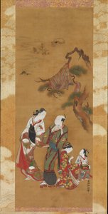 Yukihira ja kaksi Brineneitoa Sumassa, 1700-luku. tekijältä Okumura Masanobu