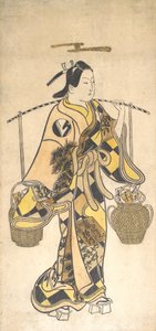 Nuori mies rakkausprofetioiden myyjänä, n. 1730-luku, n. 1730-luku. tekijältä Okumura Toshinobu.
