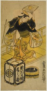 Nuori mies pelaa Ushiwakaa tekijältä Okumura Toshinobu