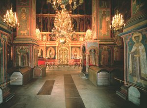 Arkkienkeli Mikaelin katedraalin sisustus Moskovan Kremlissä, 1679-1681 tekijältä Old Russian Architecture
