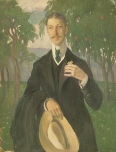 Nikolai Gumiljevin (1886-1921) muotokuva 1909 (öljy kankaalle) tekijältä Olga Lyudvigovna Della Vos Kardovskaya