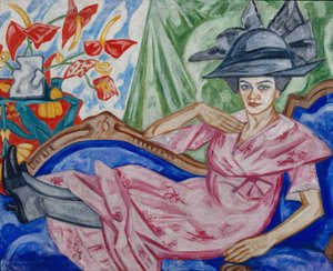Taiteilijoiden muotokuva Sisar, 1912 tekijältä Olga Rozanova
