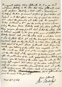 Oliver Goldsmithin sopimus kirjoittaa James Dodsleylle, 31. maaliskuuta 1763. tekijältä Oliver Goldsmith