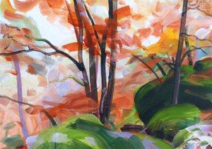 Forest 34,2018 (akryyli kankaalle) tekijältä Olivier Morel
