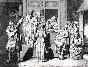 Uusi äiti julkaisusta "Galerie des mores, usages et cotumes des Bretons de l