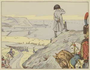 Boulognen leirillä Napoleon katsoi jatkuvasti Englannin kanaalin toiselle puolelle syyskuussa 1803 tekijältä Onfray de Breville Job