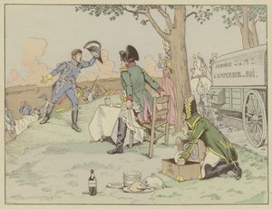 Napoleon saa tiedon parhaan ystävänsä marsalkka Lannesin kuolemasta Aspern-Esslingin taistelussa toukokuussa 1809.