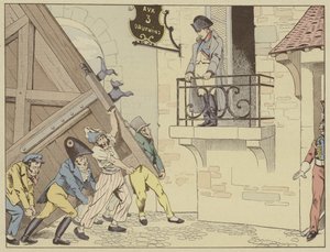 Grenoblen kaupunki avaa portit Napoleonille hänen palattuaan maanpaosta Elballa 7. maaliskuuta 1815 tekijältä Onfray de Breville Job