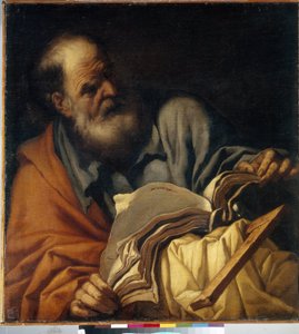 Pyhä Tuomas, apostoli. (Pyhä Tuomas apostoli). Orazio Borgiannin (1578-1616) maalaus, öljy kankaalle, italialainen taide (Rooma)
