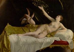 Danaë ja kultasuihku tekijältä Orazio Gentileschi
