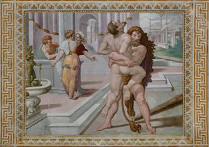 Hercules taistelee Antaeusta, yksityiskohta