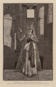 Cora Urquhart Brown-Potterin puku Cleopatra-elokuvassa (kaiverrus). tekijältä Oreste Cortazzo
