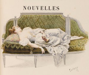 Alfred de Mussetin Nouvelles-teosten puolinimike, 1887. tekijältä Oreste Cortazzo