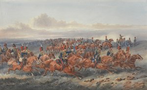Chestnut Troop (A-patteri) Royal Horse Artillery (akvarelli paperille)