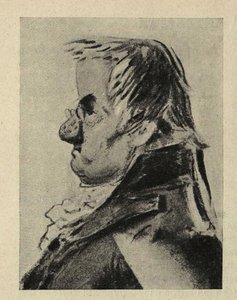 Muotokuva karikatyyri arkkitehti Giacomo Quarenghista 1744-1817, 1810-luku.
