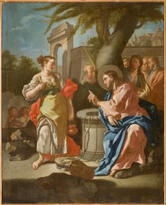 Jeesus ja samarialainen nainen, 1700-luvun jälkipuolisko (öljy kankaalle). tekijältä Oronzo Tisio