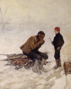 Vanha mies ja poika jäällä