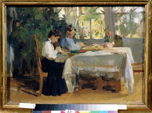 "Dance la Veranda" Peinture de Osip Emanuilovich Braz (1872-1936) Valtion A. Radishchevin taidemuseo, Saratov