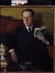 ""Liettualaisen taiteilijan Mstislav Dobuzhinskyn (Dobujinsky) (1875-1957) muotokuva" Osip Emmanuilovich Brazin (1872-1936) maalaus 1922 Yksityiskokoelmien museo A. Pushkinin taidemuseossa, Moskova