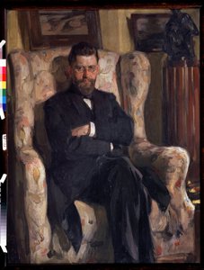 ""Taiteenkeräilijän Alexis (AA) Bakhrushinin (1865-1929) muotokuva" (Keräilijä Aleksei A. Bakhrushinin muotokuva) Osip Emmanuilovich Brazin (1872-1936) maalaus 1904 Tulan valtion taidemuseo (Toula)