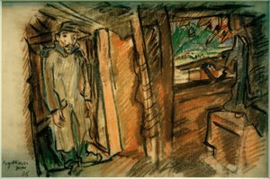 Projektiokivääri katetussa asennossa tekijältä Oskar Kokoschka