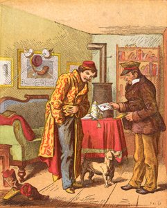 Maksaminen kirjeen toimituksesta, c1870 tekijältä Oskar Pletsch