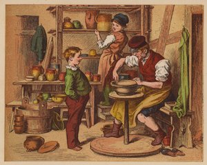 Potter (värilitografia) tekijältä Oskar Pletsch