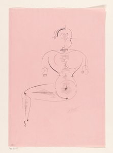 Istuva hahmo tekijältä Oskar Schlemmer (signed by artist)