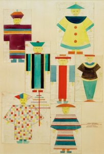 7 Figurinen zu Nachtigall tekijältä Oskar Schlemmer
