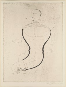 Abstrakti hahmo vasemmalla, 1923. tekijältä Oskar Schlemmer