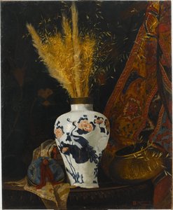 Kukkia valkoisessa maljakossa tekijältä Osman Hamdi Bey
