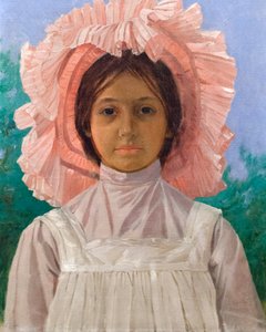 Tyttö vaaleanpunaisella lippalla tekijältä Osman Hamdi Bey
