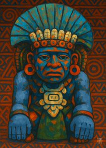 Muinaisen maya-kulttuurin hahmo tekijältä Osvaldo Russo