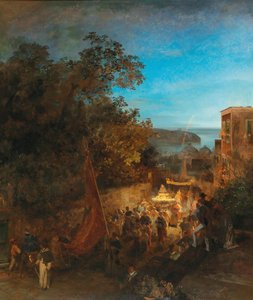Ischia - Pyhän Annan juhla, Casamicciola tekijältä Oswald Achenbach