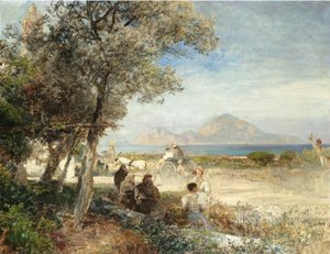 Näkymät Napolinlahdelle tekijältä Oswald Achenbach