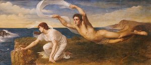 Boreas ja Orithyia, n. 1879 (öljy kankaalle) tekijältä Oswald von Glehn