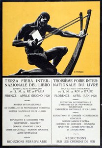 Mainosjuliste Firenzen kirjamessuille huhtikuussa kesäkuussa 1928 tekijältä Oswaldo (after) Tofani